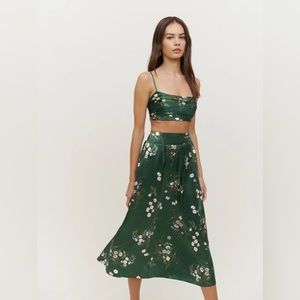 Reformation Carrie Silk Two Piece
